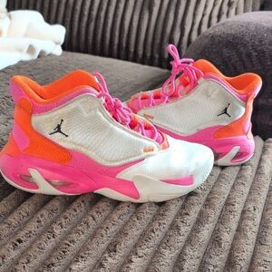 Nike Orange and Pink High-Top Sneakers